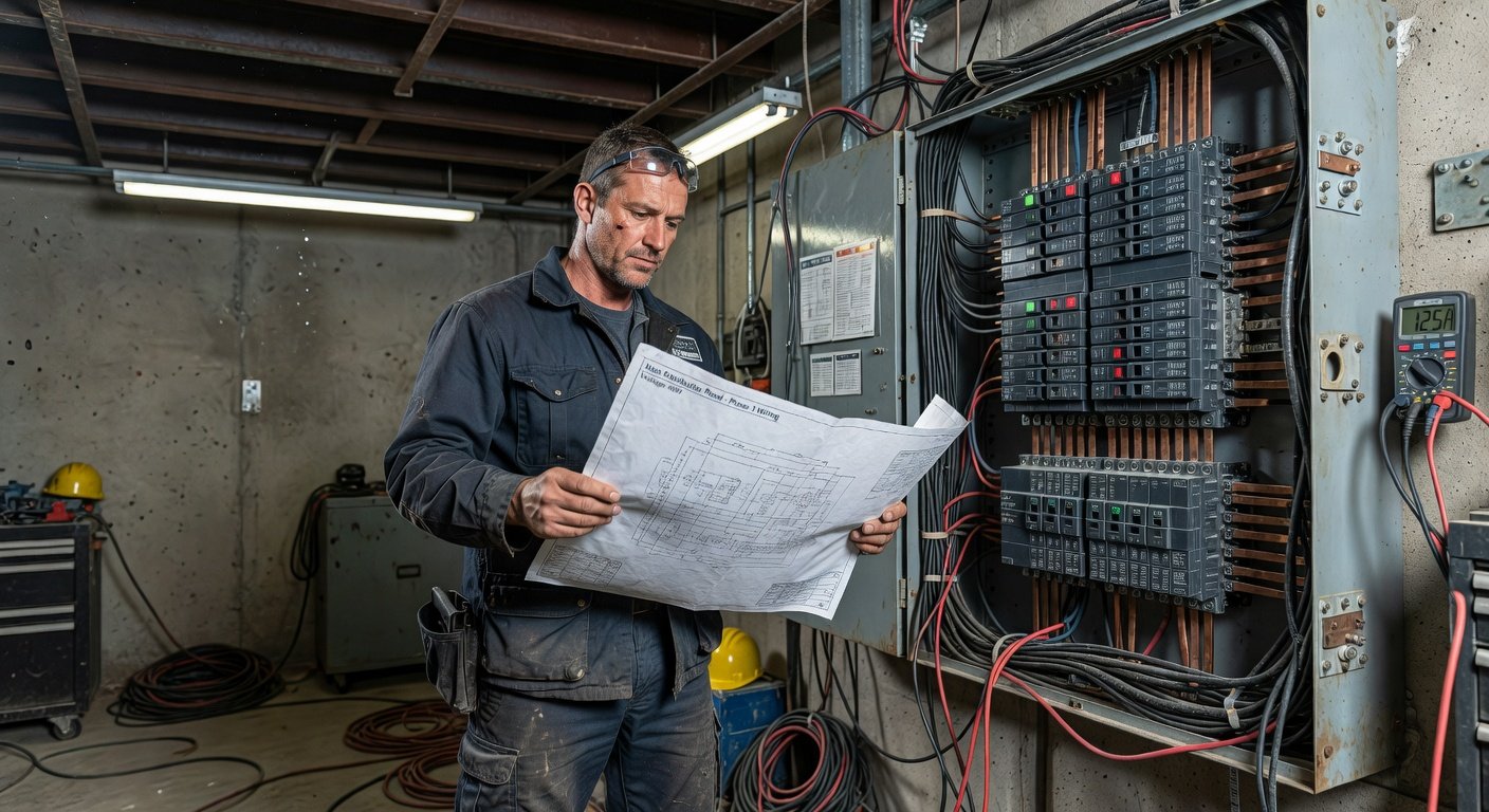 Elektryk Wrocław przy pracy - zespół BifrostInfinity Sp. z o.o.